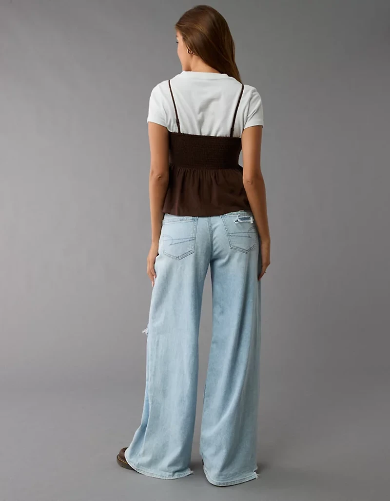 Débardeur nuisette à smocks avec boucles AE