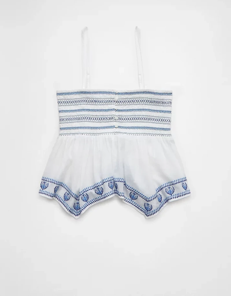 AE Handkerchief Hem Smocked Babydoll Tube Top