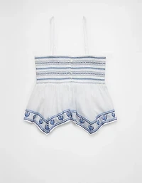 AE Handkerchief Hem Smocked Babydoll Tube Top