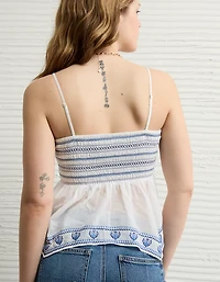 Bustier tubulaire nuisette à smocks et ourlet en pointes AE