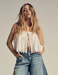 Camisole nervurée nouée à l’avant AE