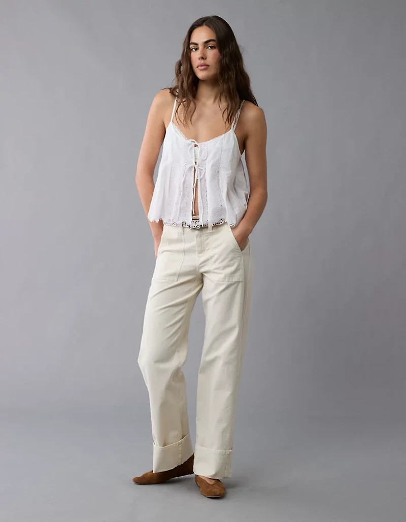 Camisole nervurée nouée à l’avant AE