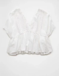 Blouse brodée à paillettes avec encolure en V AE