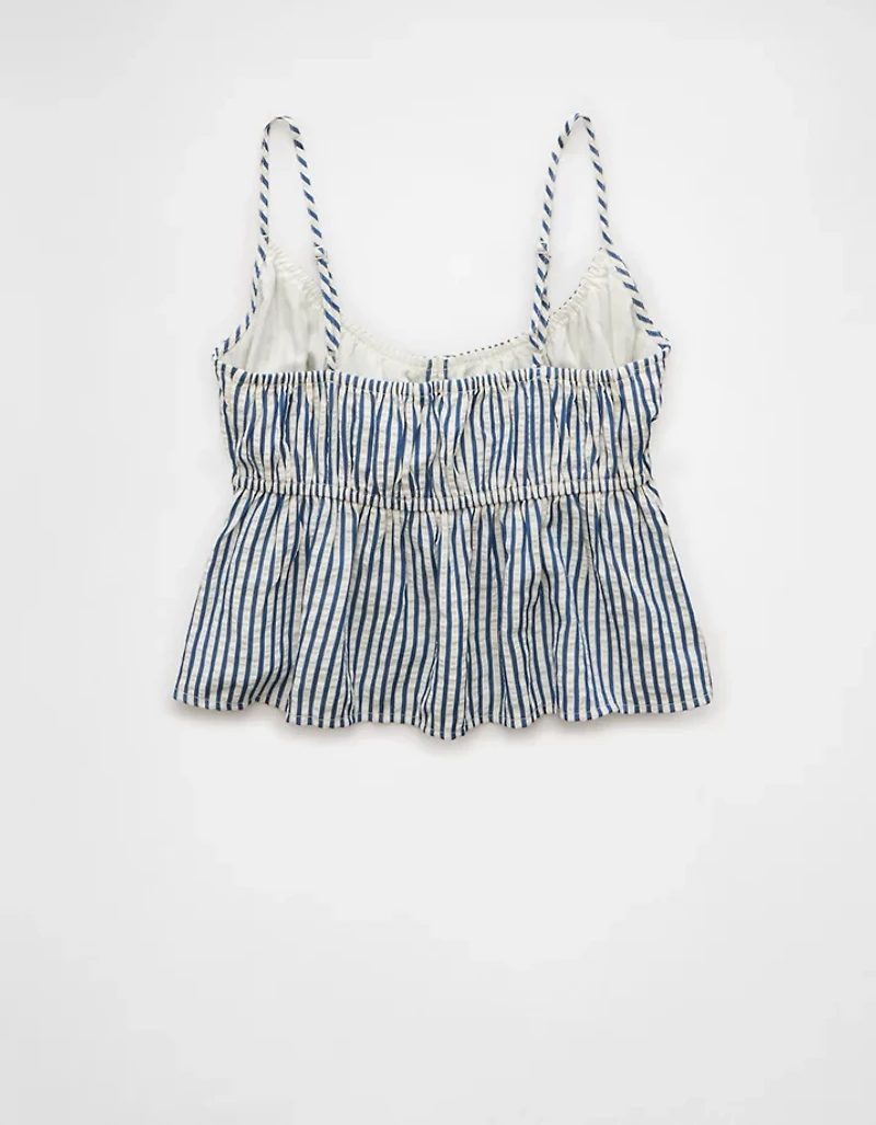 Camisole en crépon de coton nouée à l’avant AE