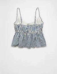 Camisole en crépon de coton nouée à l’avant AE