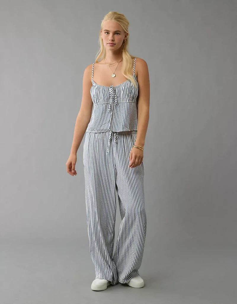 Camisole en crépon de coton nouée à l’avant AE