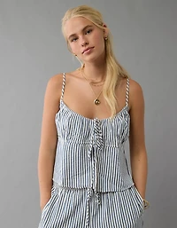 Camisole en crépon de coton nouée à l’avant AE