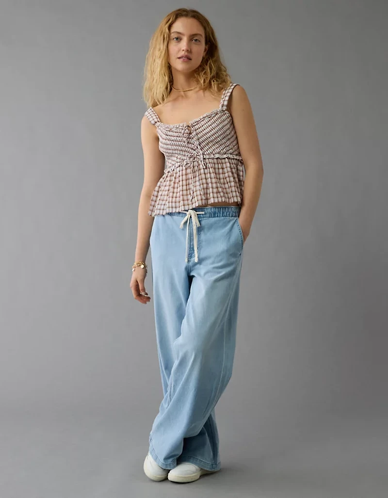 AE Smocked Babydoll Shirt