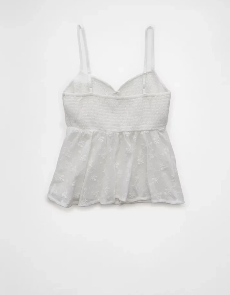 Camisole nuisette à smocks avec encolure en V AE