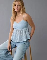 AE V-Neck Smocked Babydoll Cami