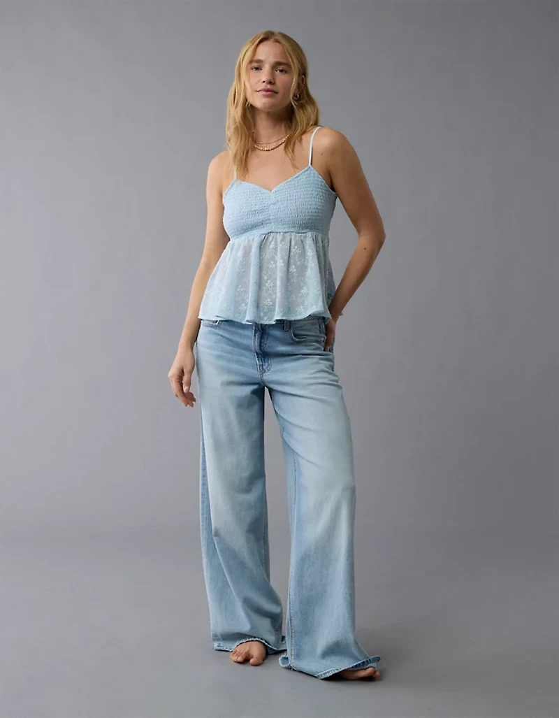 AE V-Neck Smocked Babydoll Cami