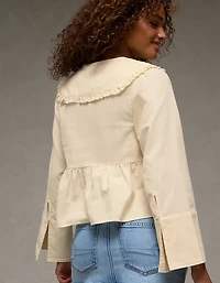 AE Long Sleeve Tie-Front Blouse