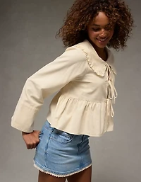AE Long Sleeve Tie-Front Blouse