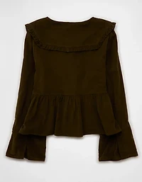 AE Long Sleeve Tie-Front Blouse