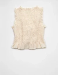 AE Tie-Front Smocked Tank Top