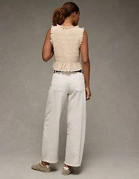 AE Tie-Front Smocked Tank Top