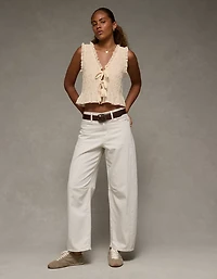 AE Tie-Front Smocked Tank Top