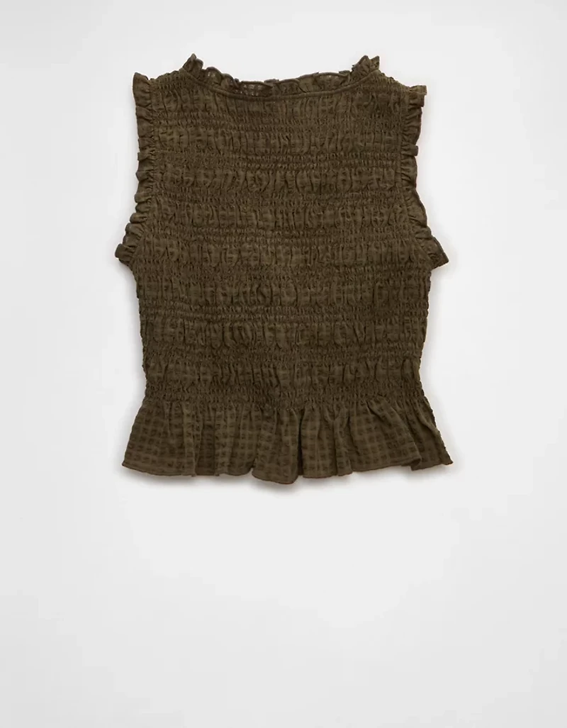 AE Tie-Front Smocked Tank Top