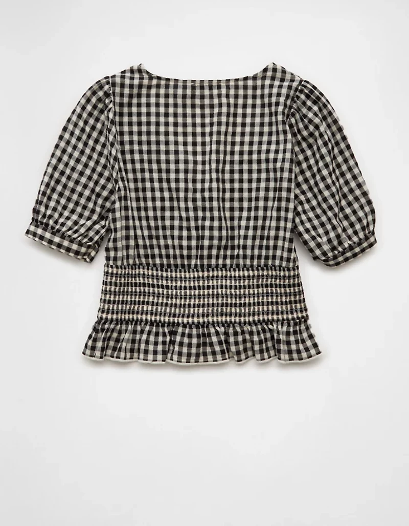 AE V-Neck Puff Sleeve Corset Shirt