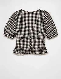 AE V-Neck Puff Sleeve Corset Shirt