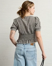 AE V-Neck Puff Sleeve Corset Shirt