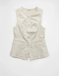 AE Crew Neck Button-Up Vest