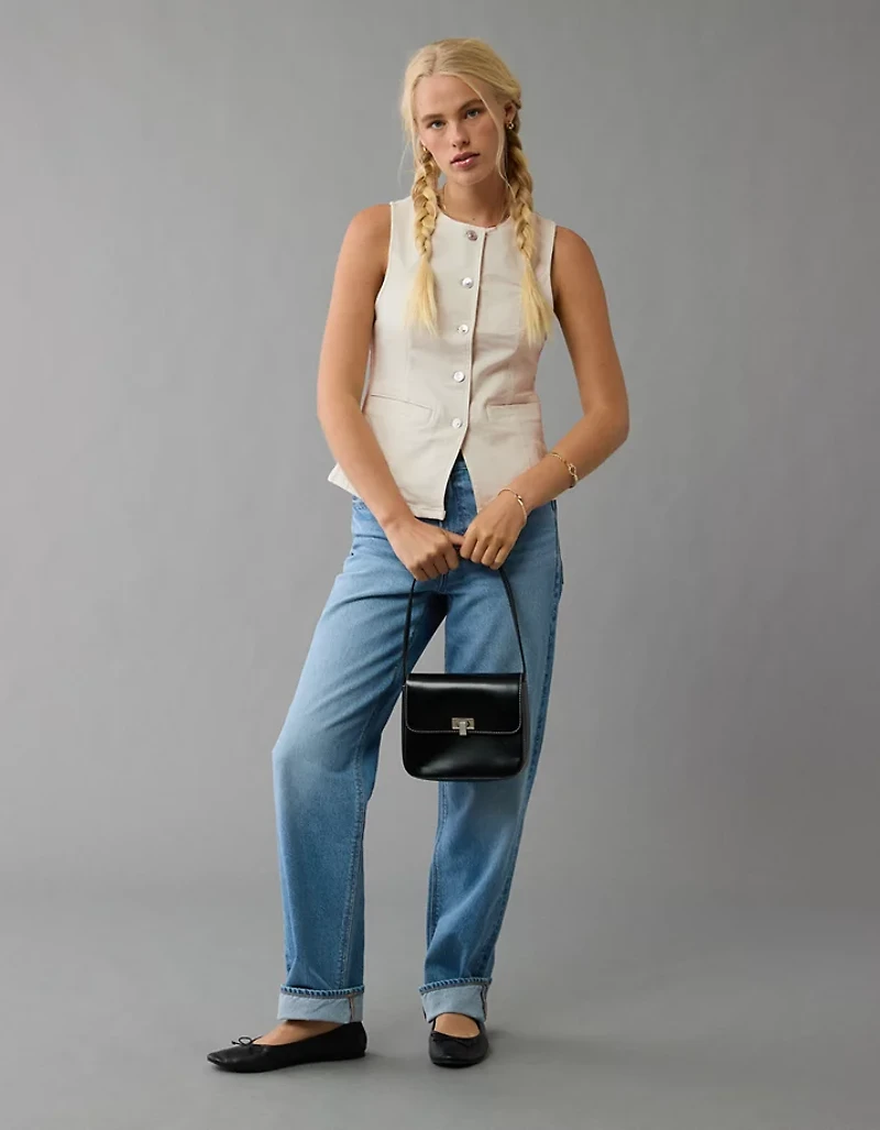 AE Crew Neck Button-Up Vest