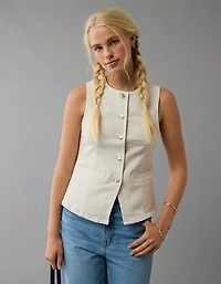 AE Crew Neck Button-Up Vest