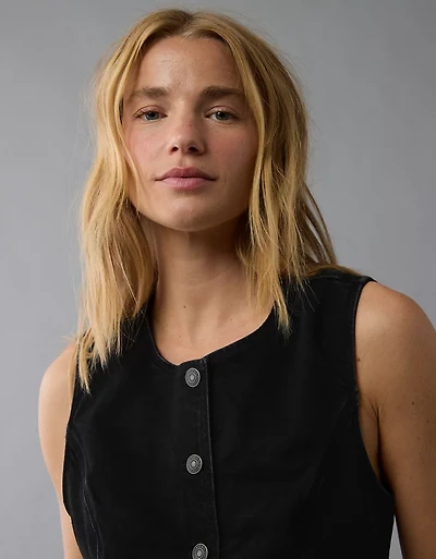 Gilet à col rond boutonné AE