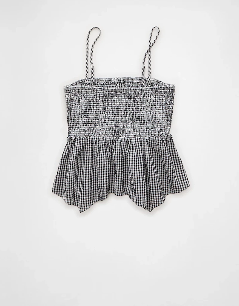 AE Handkerchief Hem Smocked Babydoll Tube Top