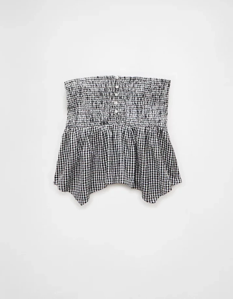 AE Handkerchief Hem Smocked Babydoll Tube Top