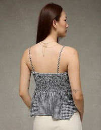 AE Handkerchief Hem Smocked Babydoll Tube Top
