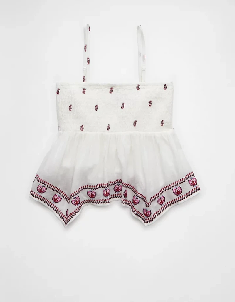 AE Handkerchief Hem Smocked Babydoll Tube Top