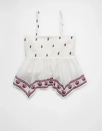 AE Handkerchief Hem Smocked Babydoll Tube Top