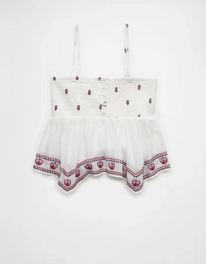 AE Handkerchief Hem Smocked Babydoll Tube Top
