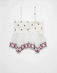 AE Handkerchief Hem Smocked Babydoll Tube Top