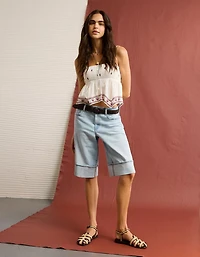 AE Handkerchief Hem Smocked Babydoll Tube Top