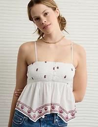 AE Handkerchief Hem Smocked Babydoll Tube Top