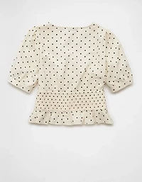 Chemisier corset à manches bouffantes et encolure en V AE