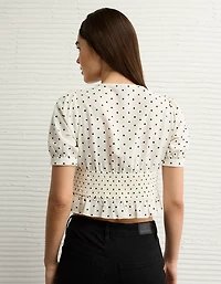 AE V-Neck Puff Sleeve Corset Shirt