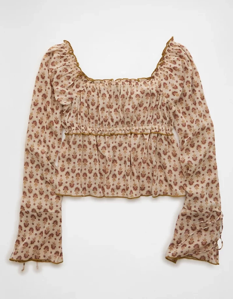 AE Chiffon Ruched Blouse