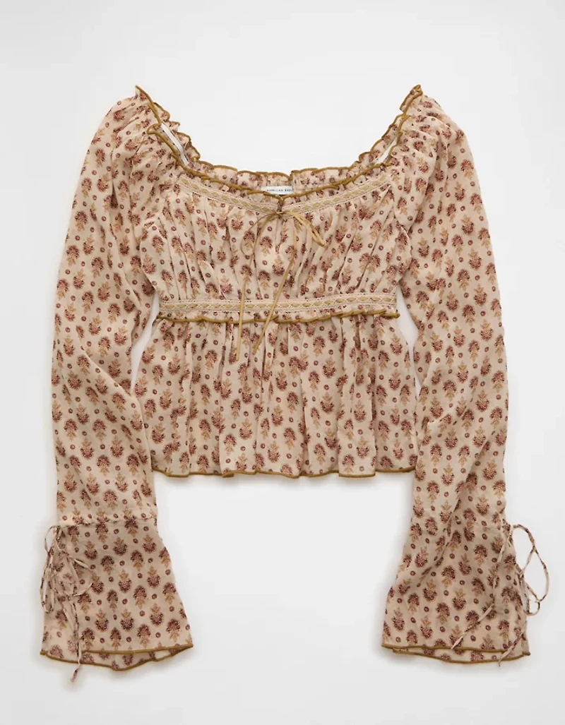 AE Chiffon Ruched Blouse