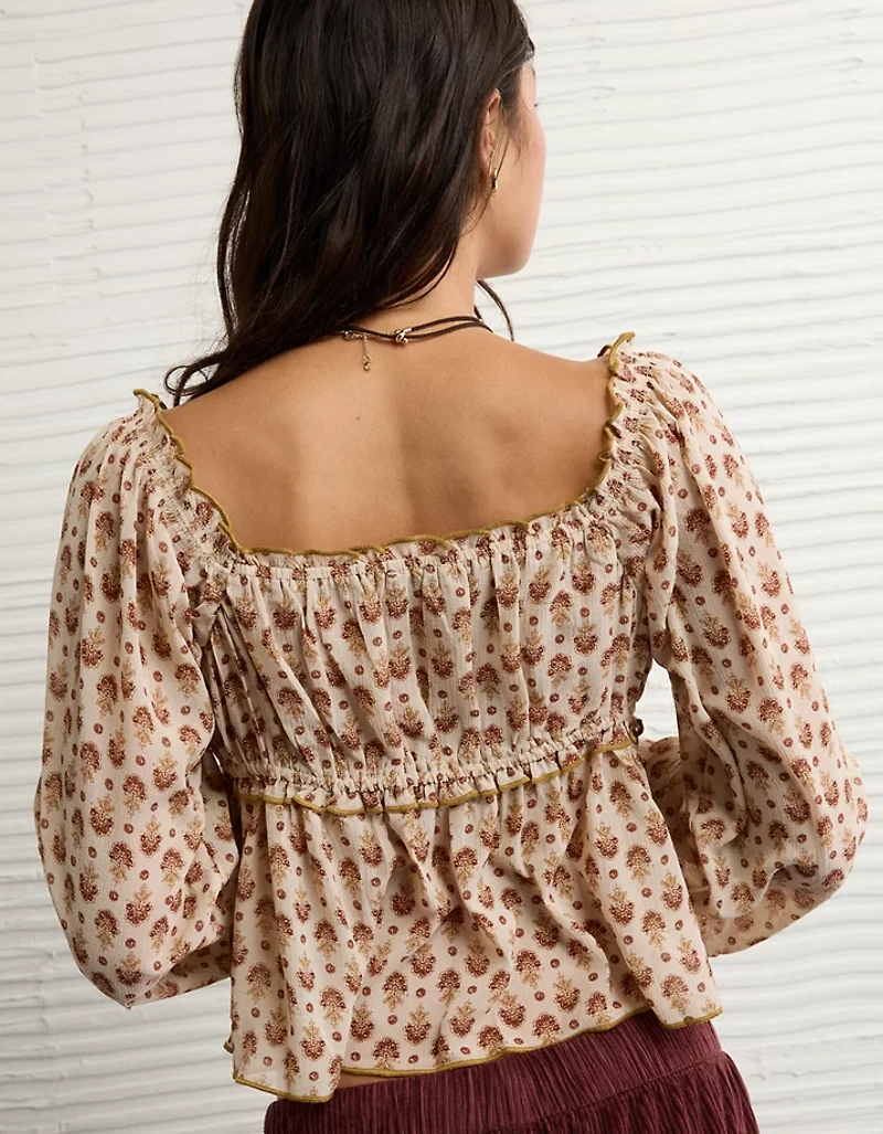 Blouse ruchée en chiffon AE
