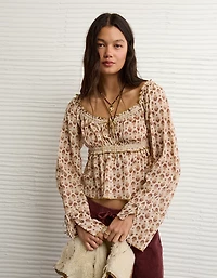 Blouse ruchée en chiffon AE