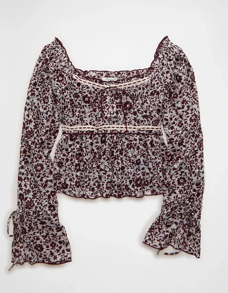 AE Chiffon Ruched Blouse