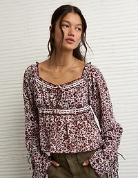 AE Chiffon Ruched Blouse