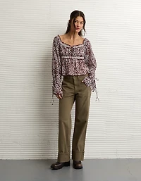 AE Chiffon Ruched Blouse