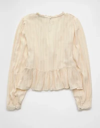 Blouse avec dentelle à encolure haute AE