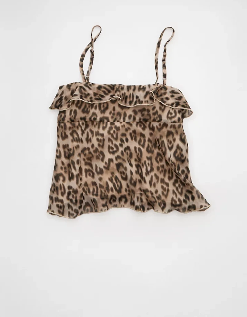 Haut camisole noué à l’avant avec volants AE