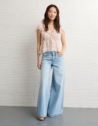 AE V-Neck Chiffon Babydoll Blouse